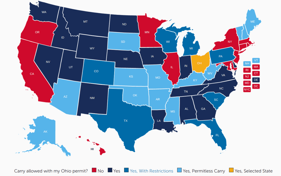 Ohio CCW Reciprocity Map